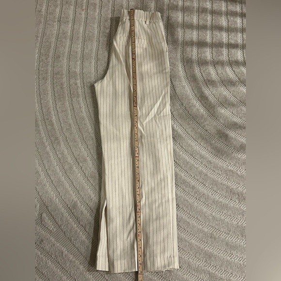 Jason Wu Pinstripe Wide Leg Trouser Pants in Cream - Size 4 - Picture 10 of 11